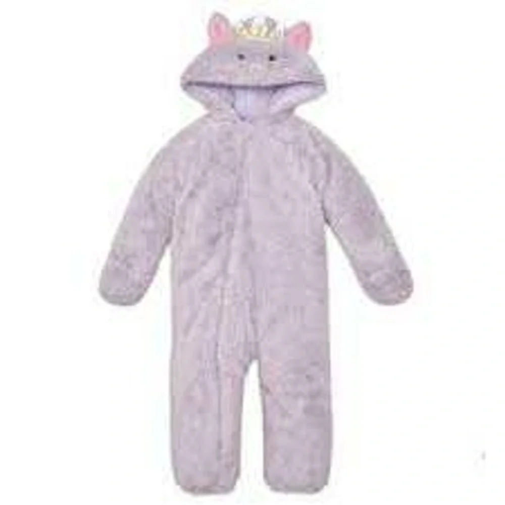 Koala Baby Lavender Princess Cat Plush Fleece Hoodie Suit SZ 18-24M Cozy